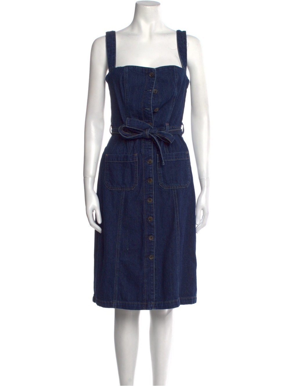 Reformation Dark Blue Jean Midi Dress